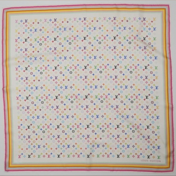 Louis Vuitton Silk Multicolor Monogrammed Scarf! - Picture 2 of 7